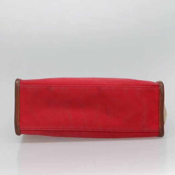 BURBERRY Tote Bag Canvas Red Auth ti2657 - Picture 7 of 13